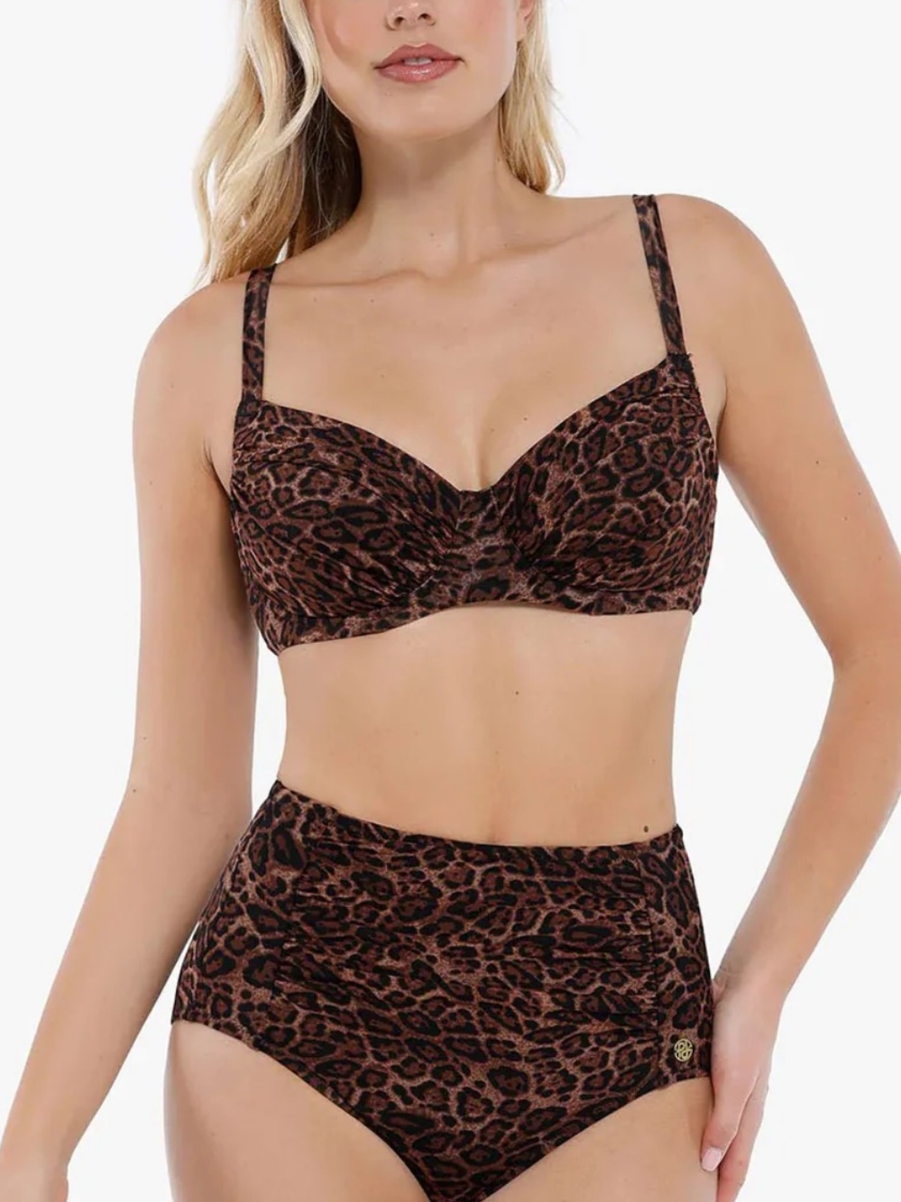 Shapewear Ruched  built in shapewear set in cheetah print